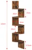 Wandregal Wand-Eckregal Wandregale 20x20x123cm Retro Braun Produktbild-Vorschau 7