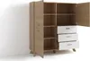 byLIVING Highboard BASTIAN / Eiche bianco, weiß / Griffe Produktbild-Vorschau 8