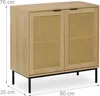 Komoda Relaxdays, 2 drzwi z rattanu, metalowe nóżki, wys. x Podgląd zdjęcia produktu 4