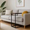 Table d'appoint en forme de C - Plateau en bois, structure Voir les images du produit 1