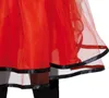 Close-up of the hem of a red tutu-like skirt with black trim. Produktbild-Vorschau
