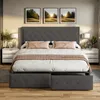 Doppelbett 160x200 cm, LED-Kopfteil, Polsterbett mit 4 Produktbild-Vorschau 3