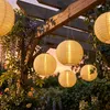 2er Set LED Solar Außen-Hängeleuchte, Lampion sandfarben, H Produktbild-Vorschau 3