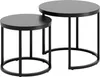 Couchtisch 2er Set aus Holz, Wohnzimmertisch Modern, Rund Produktbild-Vorschau 2
