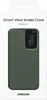 The image shows the packaging of a Samsung Smart View Wallet Case for Galaxy S23 in green. Produktbild-Vorschau