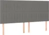 vidaXL LED Kopfteil Dunkelgrau 180x5x118/128 cm Stoff Produktbild-Vorschau 4