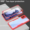 A 360-degree two-layer protection phone case for a Xiaomi 11T/11T Pro, shown in red with a clear back and silicone bumper. Produktbild-Vorschau