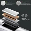 Layers of different materials, possibly representing different parts or finishes of a product, with text highlighting product benefits. Podgląd zdjęcia produktu