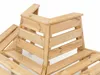 Banca de madera de pino, de forma cuadrada, con un ángulo Vista previa de la imagen del producto 8