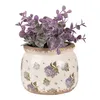 Clayre & Eef Pot de fleurs Ø 12x10 cm Beige Bleu Céramique Voir les images du produit 2
