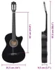 vidaXL Guitare western cutaway à 6 cordes noire 38 Voir les images du produit 7