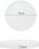 A top and side view of a white, circular LED ceiling light with dimensions indicated. Produktbild-Vorschau