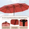 Parasol double COSTWAY 450 x 260 cm, parasol de jardin avec Voir les images du produit 6