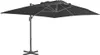 Best Möbel Ampelschirm mit Aluminiummast 4x3 m Schwarz - Produktbild-Vorschau 1