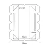 A diagram showing the dimensions of a product, likely a swing canopy, with measurements indicated. Podgląd zdjęcia produktu