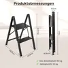 Sekey Aluminium Trittleiter 2 Stufen Klappbar Klappleiter Produktbild-Vorschau 3