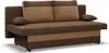 A brown and tan sofa with a sleeping function. Produktbild-Vorschau