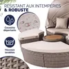 CASARIA® Salon de jardin crème rond 185 cm de diamètre Voir les images du produit 5