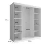 Spiegelschrank 180cm 3-Türiger Weiß Kleiderschrank Mit Produktbild-Vorschau 4