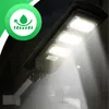 A solar street light is shown in the rain at night, with a green circular icon indicating water resistance. Anteprima dell’immagine prodotto