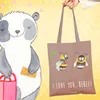 Mr. & Mrs. Panda Tote Bag Bienen Paar - Braun Pastell - Produktbild-Vorschau 2