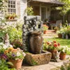 Outsunny Gartenbrunnen mit warmweißen LED-Lichtern Produktbild-Vorschau 8