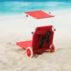 Casaria Chaise longue de plage Crête Rouge transat pliable Voir les images du produit 2