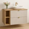 WENA Waschtischunterschrank 100 cm, geriffelte Fronten, Produktbild-Vorschau 1
