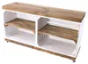 Sitzbank TV Bank Caro weiss mit Palisander Planke und Produktbild-Vorschau 1