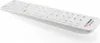 A white remote control is shown from a diagonal angle against a white background. Produktbild-Vorschau