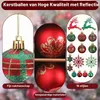 Weihnachtskugeln-Set, 40 Stück, unzerbrechlich, rot-grün, Rentier-Motiv Productafbeelding-voorbeeld