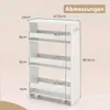 Carrello da nicchia COSTWAY, carrello da cucina a 4 ripiani Anteprima dell’immagine prodotto 3