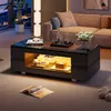 MODFU Table Basse Noir Design avec LED - Meuble de Salon Voir les images du produit 8