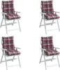 vidaXL Niedriglehner-Auflagen 4 Stk. Rot Karomuster Produktbild-Vorschau 4