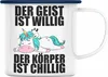 Trendation - Lustiger Einhorn Spruch Emaille Tasse Einhorn Produktbild-Vorschau 1