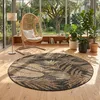 Carpetsale24 Outdoor Teppich Schwarz Natur Jute Optik Rund Produktbild-Vorschau 1