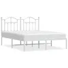 vidaXL Struttura letto con testiera in metallo bianco Anteprima dell’immagine prodotto 1