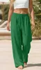 ASKSA Pantalon en lin pour femmes, modèle été, coupe Voir les images du produit 3