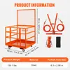 Product information for a forklift safety cage, including dimensions and specifications. Produktbild-Vorschau