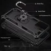 An exploded view diagram of a black phone case, showing its different layers and components. Produktbild-Vorschau