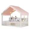 Flieks Kinderbett 90x200cm mit Led, Hausbett mit Baldachin Produktbild-Vorschau 5