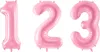 Pallone numerico grande rosa pastello 86 cm Anteprima dell’immagine prodotto 4