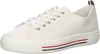 A white leather sneaker with red, white, and blue stripes on the sole. Produktbild-Vorschau