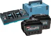 A Makita power source kit including a dual rapid charger, two 40V max 8.0Ah batteries, and a MAKPAC size 3 case. Produktbild-Vorschau