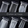 A collage of six different spray patterns from a shower head against a black background. Anteprima dell’immagine prodotto