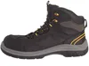 A black work boot with yellow accents and laces, shown from the side against a white background. Produktbild-Vorschau