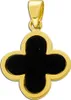 Kleeblatt Anhänger Gold 333 8K schwarzer Onyx Edelstein Produktbild-Vorschau 1