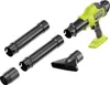 A cordless leaf blower with various attachments on a white background. Produktbild-Vorschau