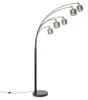 Lampa stojąca czarna ze złotem z dymionym szkłem 5-świateł Podgląd zdjęcia produktu 1