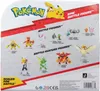 The back of a Pokemon toy packaging showing various battle figures and battle feature figures. Náhled obrázku produktu